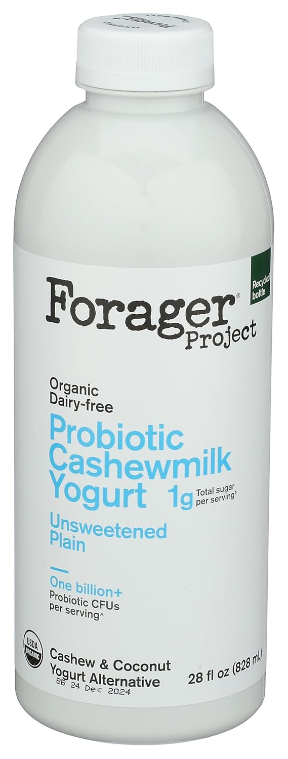 FORAGER PROJECT Organic Plain Cashew Drinkable Yogurt, 28 FZ