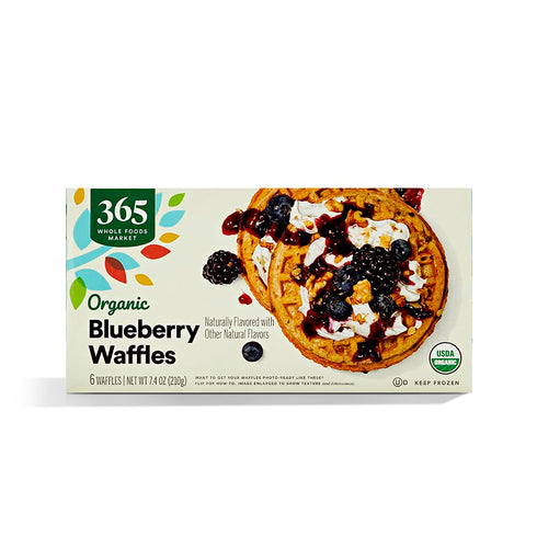 365 by Whole Foods Market , Organic Blueberry Waffles, 6 Pack, 7.4 oz