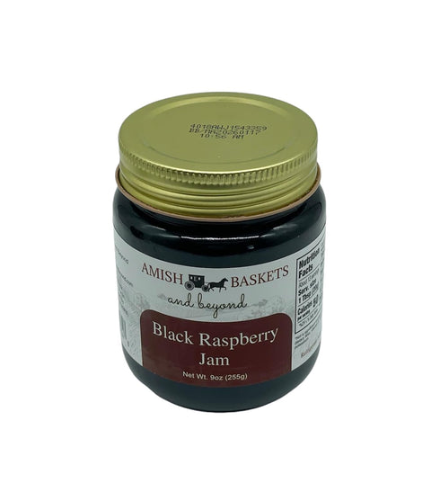 9 oz 2 Amish Baskets Black Raspberry Jam Non GMO Vegan All Natural - - Jars