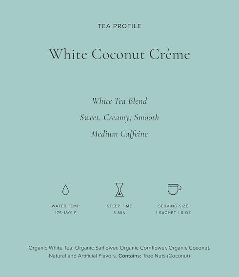 Art of Tea Organic White Coconut Crème, 12 Count Eco Friendly Sampler Box, Premium Caffeinated Variety
