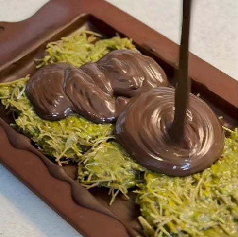 2 Set DIY Dubai Pistachio Chocolate Bar Making Kit (Makes Bars) Pistachio Butter, Knafeh/Phyllo Dough, Chocolate