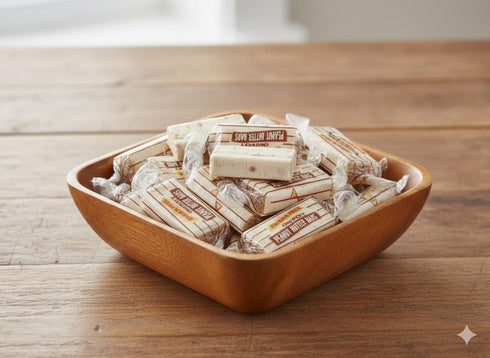 SweetGlob 2 Individually Wrapped Original Crunchy Peanut Butter Candy (Sugar Free Peanut Butter Bar, Pound)