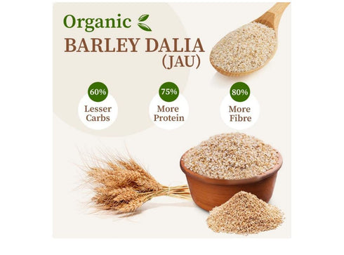GHOTARAM Flour-100% Pure,100% Dalia-240g Jau Barley Daliya, Broken Cracked Pearl Barley, Jau Ka Daliya Pearl Barli