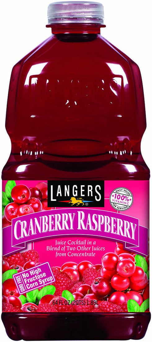 Langers Juice Cocktail, Cranberry Raspberry, 64 Fl Oz (Pack of 8)