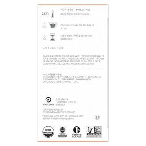 96 (Pack 2) TAZO Refresh Mint Herbal Tea Bags with Peppermint and Spearmint, Caffeine Free, Tea Bags