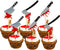 60Pcs Halloween Cupcake Toppers - Glitter Horror Blood Knife Picks for Killer Cake Decorations and Party Supplies