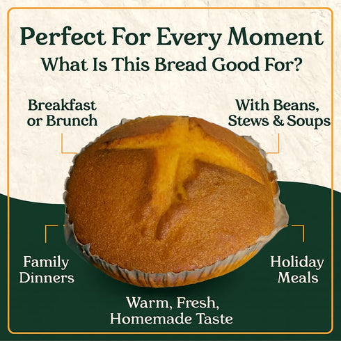JO BAKES 1 lb 6 oz (624 Southern Cornbread Loaf Sweet Rich Buttery Flavor Homemade Style Freshly Baked Whole Perfect