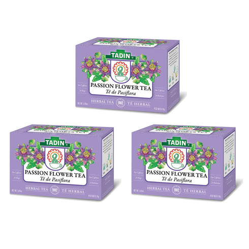 3 PACK Tadin Tea, Pasiflora - Passion Flower Tea, 72 Tea Bags, Relax Mind Muscle