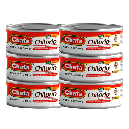 Chata Mexican Pork Chilorio, Seasoned Shredded Pork, 5 oz Can (Pack of
