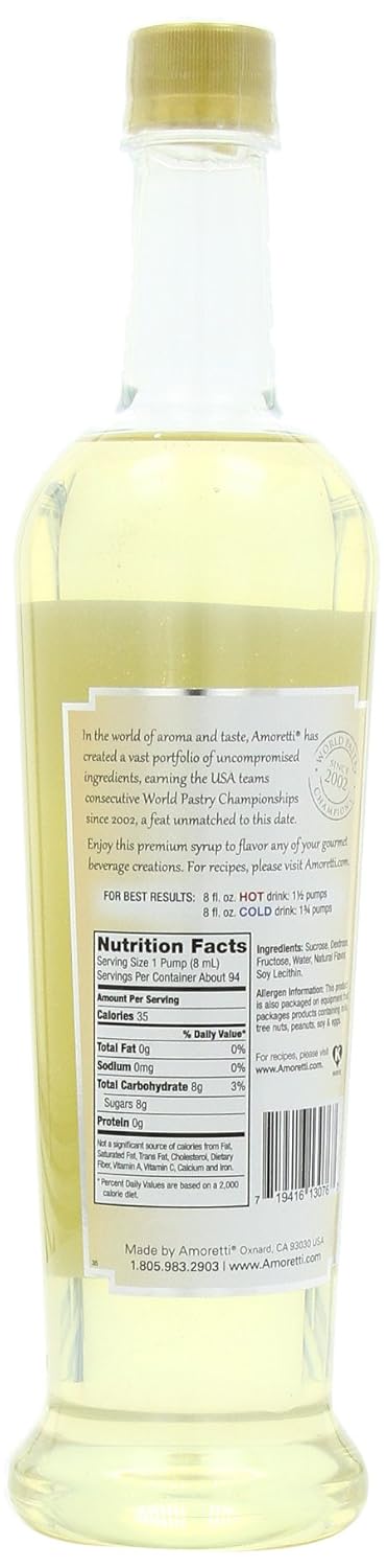 25.4 Packaging Amoretti Premium Syrup, Almond Orgeat, Ounce May Vary