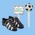Soccer Foot Ball Birthday Party Cake Decoration Topper - Mini Soccer Shoes Cleats Pick and Banner