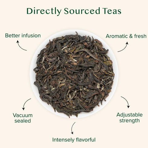 VAHDAM First Flush Darjeeling Tea - 50 Cups (3.53oz) | Loose Leaf Black Tea, Flowery & Aromatic