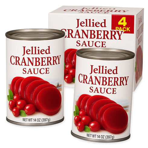 Generic Cranberry Sauce Jellied (4 Pack - 14 OZ Cans).