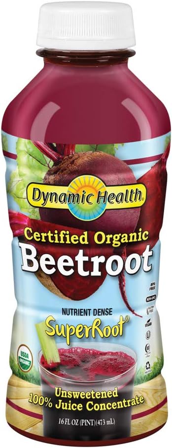 Dynamic Health Organic Beetroot SuperRoot 100% Juice Concentrate | No Additives, Unsweetened,