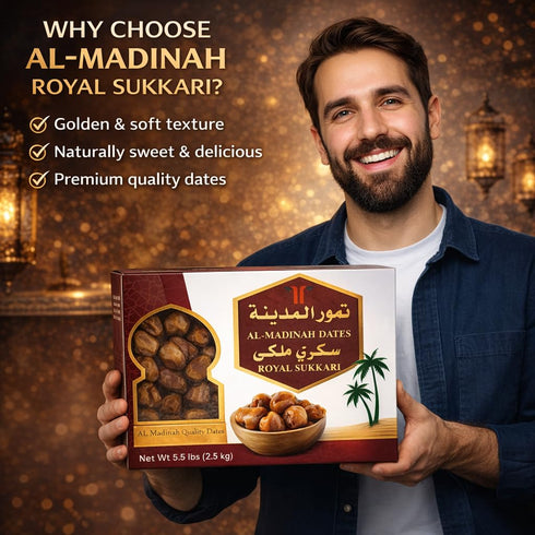 iron shield 2.5 (5.5 Al-Madinah Royal Sukkari Dates Premium Saudi Dates, Naturally Sweet Whole Dates, kg ib) Family