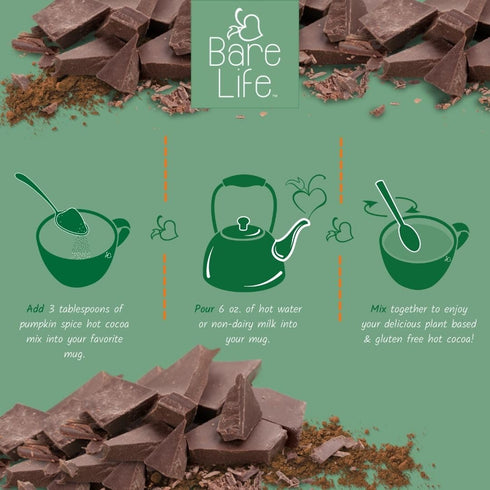 9.52 oz. Bare Life: Dairy Free Pumpkin Spice Hot Cocoa Mix Pouch | Gluten Free, Vegan, USDA Organic, Plant Based
