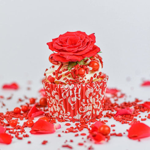 Red Sprinkles Valentines Sprinkles for Cake Decorating Fancy Valentine Sprinkles for Cookie Decorating Valentines Day Sprinkles Edible Cake Decorations Cake Sprinkles for Baking with Sugar Pearls