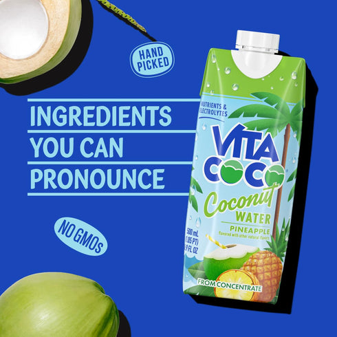 16.9 Oz (Pack 12), 202.8 Oz Vita Coco Coconut Water Naturally Hydrating Electrolyte Drink Smart Alternative to Coffee