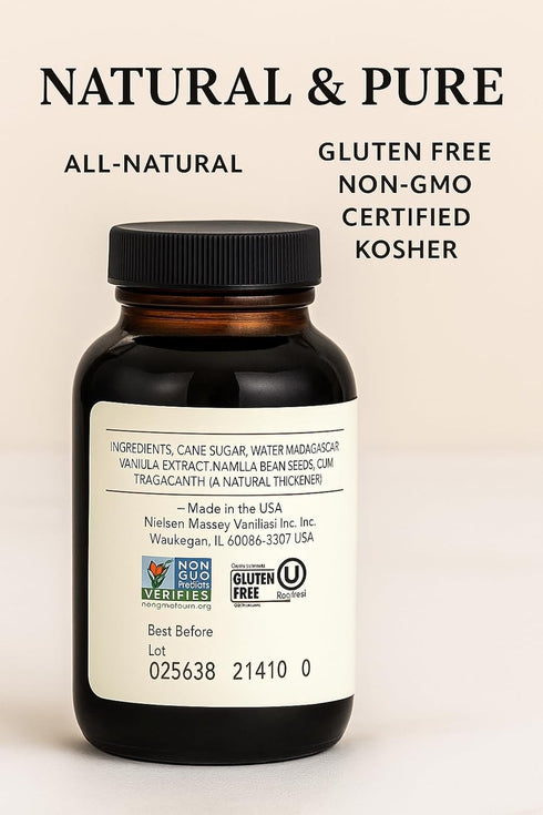 10 oz Nielsen-Massey Pure Vanilla Bean Paste, | All-Natural, Certified Kosher Premium Baking & Cooking Vanilla