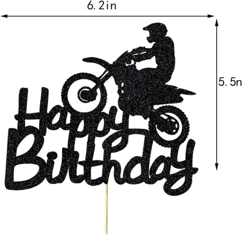 Qerleny Black Flash Happy Birthday Cake Topper, Sports Theme Cake Decoration for Birthday Party
