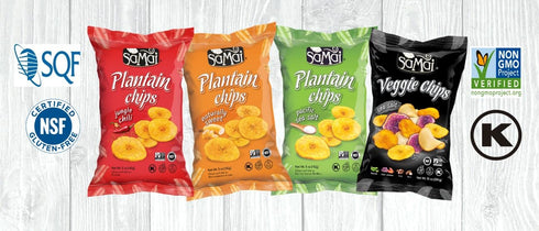 5oz (Pack 8) SAMAI Naturally Sweet Plantain Chips of - Gluten Free, All Natural, NON-GMO and Kosher