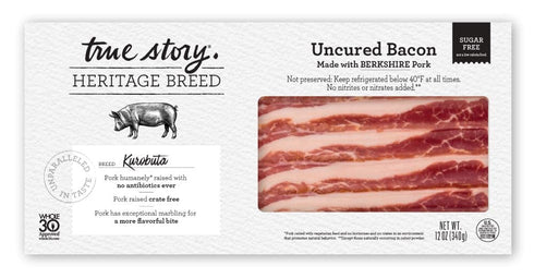 True Story Foods Applewood Smoked Kurobuta Pork Bacon, 12 OZ