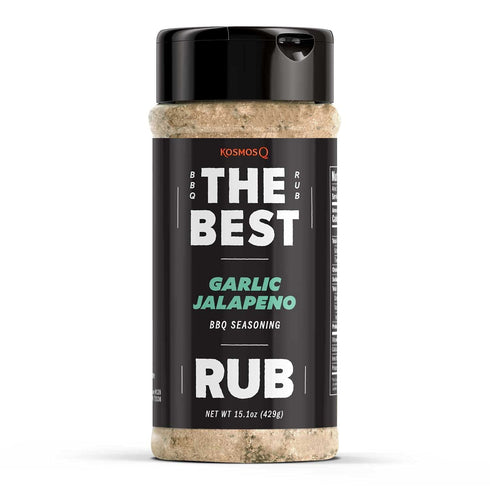 Kosmos Q The Best Garlic Jalapeno Rub, 15.1 oz, Garlic Jalapeno Pepper Seasoning & BBQ Dry Rub