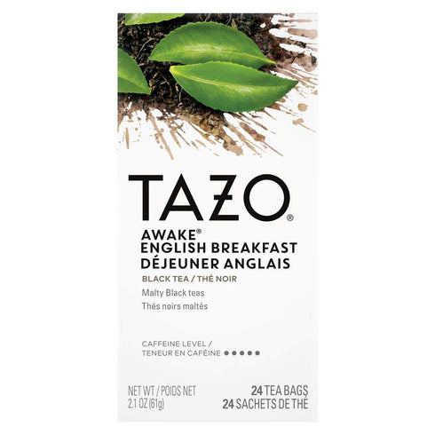 TAZO Awake English Breakfast Enveloped Hot Tea Bags Non GMO, 24 count,