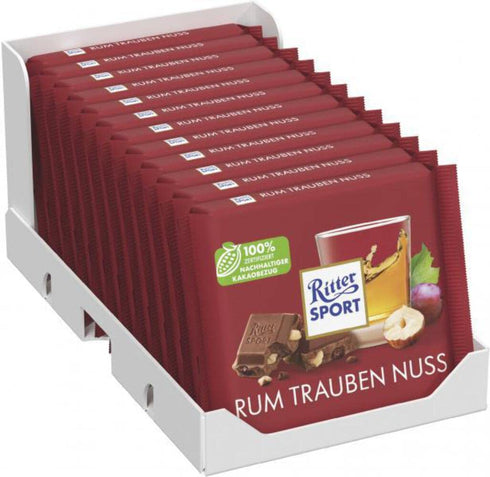 Ritter Sport Chocolate | Ritter Sport Variety Rum Grape Nut | Ritter