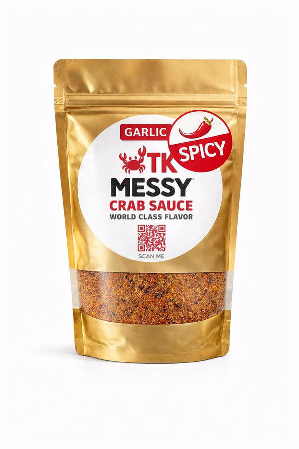 Generic TK Messy Crab Sauce Seasoning GARLIC SPICY, 18 oz | Garlic Seafood