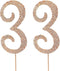 MAGJUCHE Gold 33" Crystal Cake Topper, Number 33 Rhinestones for 33rd Birthday or Anniversary Party Decoration