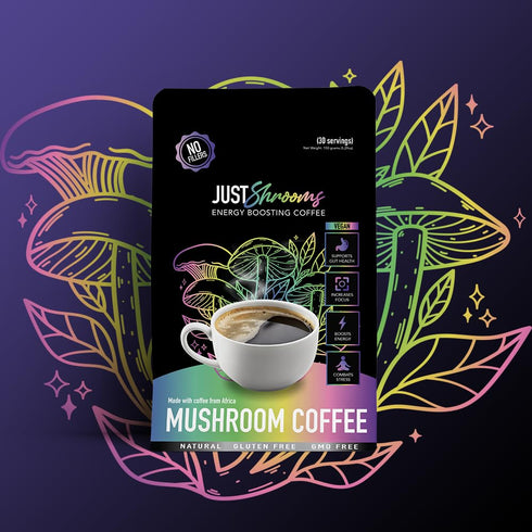 5 30 Just MOVE Mushroom Coffee, Organic Arabica Coffee Made With Super Mushrooms, Lions Mane, King, Trumpet, Cordyceps