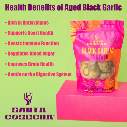 Santa Cosecha Bulbs -100% Bulbs Package 8.82oz (250g) Aged Black Garlic Real and Whole Premium Quality Aged Black