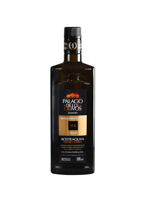 Palacio de los Olivos 16.9 Oz 500ml | Picual Gourmet Extra Virgin Olive Oil - Cold pressed oil, Early Harvest - Fl