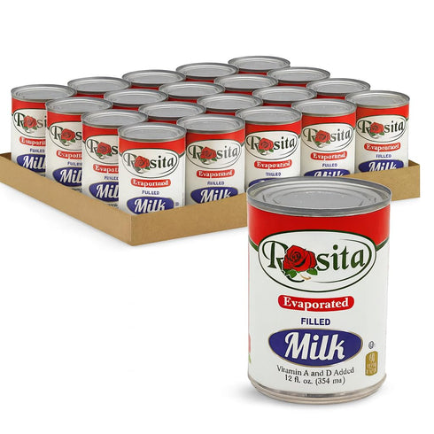 Generic Evaporated Milk, 12 fl oz Cans (Pack of 24) | Creamy Shelf-Stable