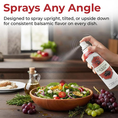 4.7 oz Balsamic Vinegar Spray, Salad Dressings, Vinaigrettes & Cooking, No Propellants, Quality Crafted in USA, Net Wt
