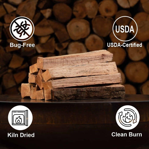 Kiln Dried Mini Pizza Oven Cooking Logs, ~6 x 0.5-1.5 Inch Wood Logs for Grills and Smokers