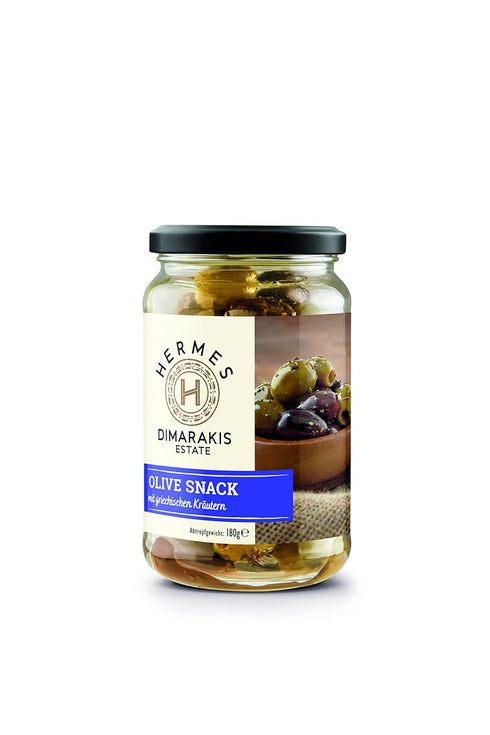 Hermes Dimarakis Olive Snack with Greek herbs imported from Greece, 180 g