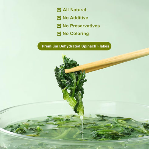JTEDZI 8.8 Oz/250g Dehydrated Dried Spinach Flakes, Chopped Dehydrated Spinach Leaves for Cooking, All Natural, No