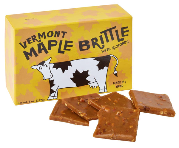 Sweet on Vermont Vermont Maple Brittle with Almonds 8oz Gift Box Gourmet Handcrafted Small Batch