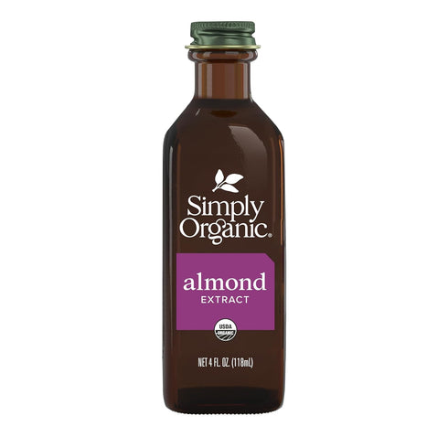 Simply Organic Almond Extract, 4 Ounce Glass Jar, Warm Sugar-free Vegan Flavor