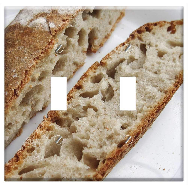 Yuatuwaw Switch Plate Double Toggle - Bread Sourdough Fresh Food Loaf Organic Bakery