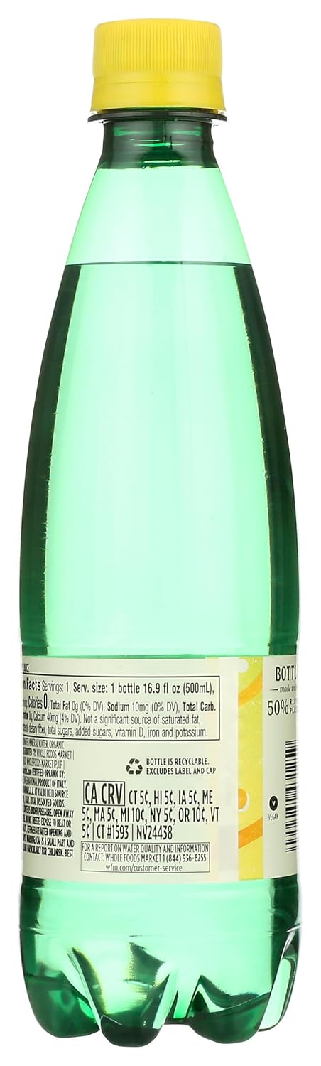 500 ml Whole Foods Market, Lemon Sparkling Mineral - unit