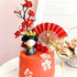 Traditional Chinese Wedding Cake Toppers, Set of 7 with Queen Figurine, Plum Blossom, Phoenix, and Doll Base