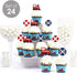 Set 24 Big Dot of Happiness Railroad Party Crossing - Cupcake Decoration - Steam Train Birthday Party or Baby Shower