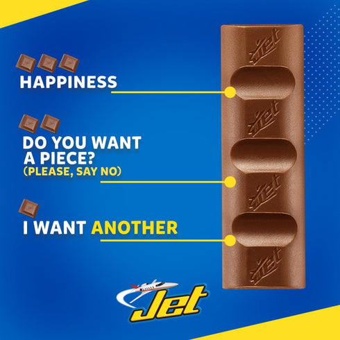 10 3.88 oz Jet Milk Chocolate Bar, Ct Bag