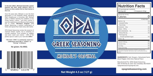 OPA Greek Seasoning - All-Purpose Greek Seasoning Blend (Michael's Original)