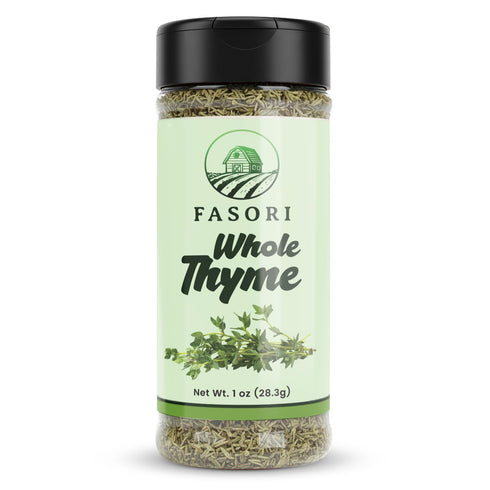 Fasori Thyme Leaves Premium Dried Whole Thyme Herb, Aromatic Mediterranean Spice for