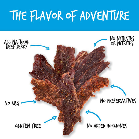 Pack Pack, 2.5 Oz (Pack 4) Baja Beef Jerky Snack - Jerky Variety Beef Jerky Gifts for Men, Beef Jerky Sampler, Craft