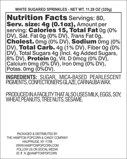 11.28 oz, Sanding Sugar White Sprinkles White Sugar Sprinkles, Sanding Sugar For Cookie Decorating, Sanding Sugar